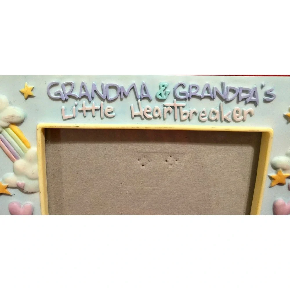 Russ Berrie Grandma & Grandpa's Little Heartbreaker Ceramic Picture Frame 24829